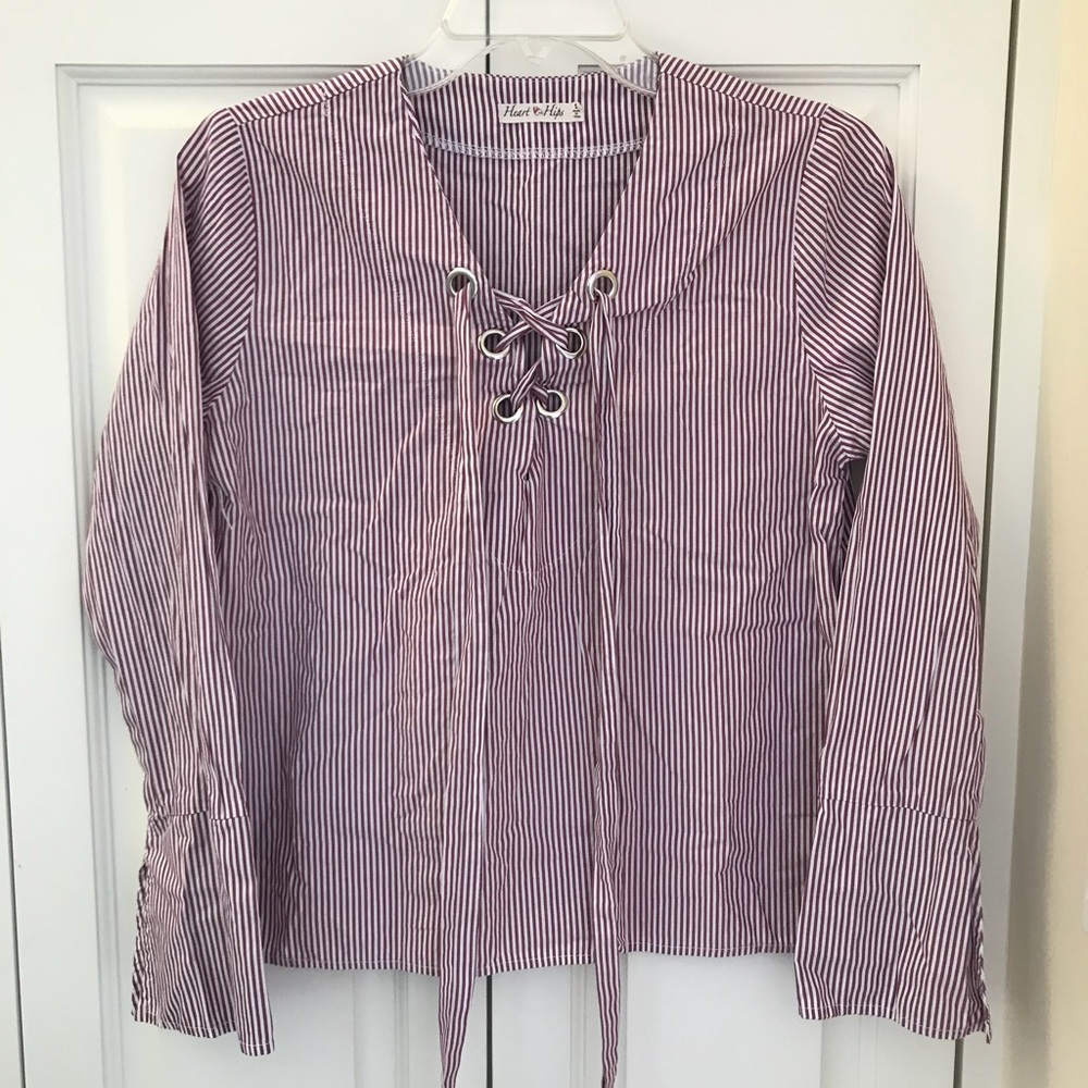 Heart & Hips Stripped Top - size S
